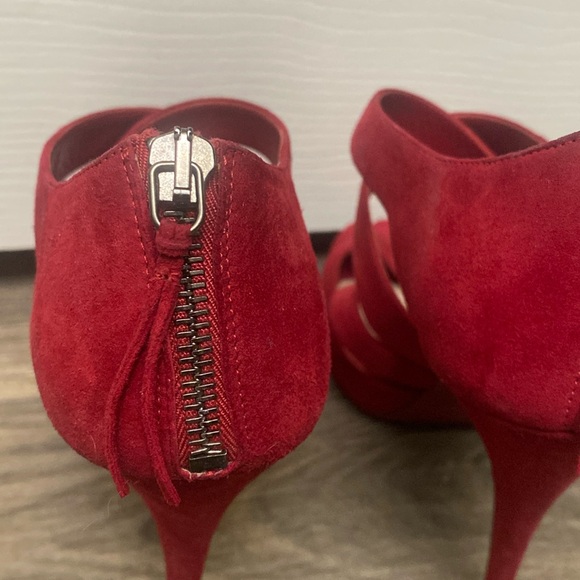 Miu Miu | Red Suede strappy Heels | 39 1/2 - Picture 4 of 11
